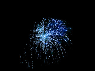 colorful lights from fireworks on a black background