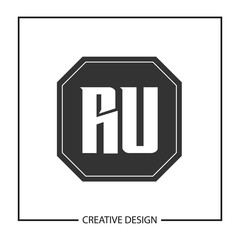 Initial Letter RU Logo Template Design