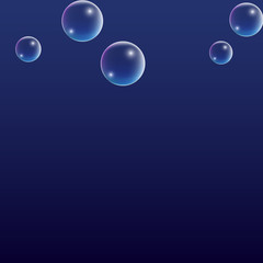 ubble with Hologram Reflection. Set of Realistic Water or Soap Bubbles for Your Design.