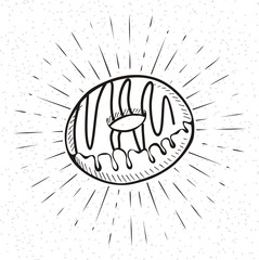 Donuts isolated on  grunge background