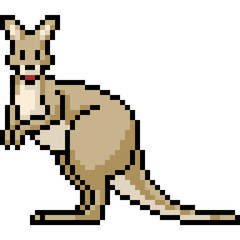 vector pixel art kangaroo