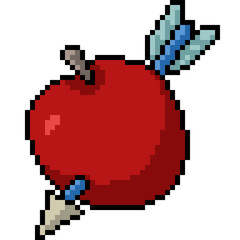 Fototapeta premium vector pixel art arrow apple