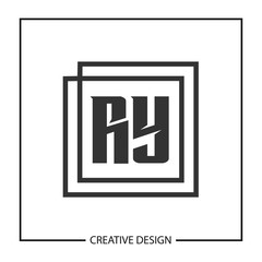 Obraz premium Initial Letter RY Logo Template Design