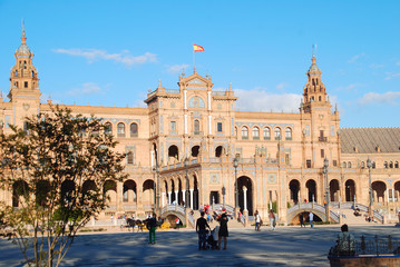 Obraz premium PLAZA DE ESPAÑA DE SEVILLA. ANDALUCÍA, ESPAÑA