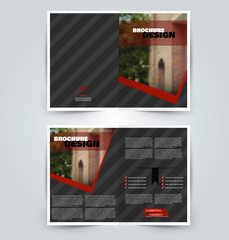 Abstract flyer design background. Brochure template. Can be used for magazine cover, business mockup, education, presentation, report. Black and red color.