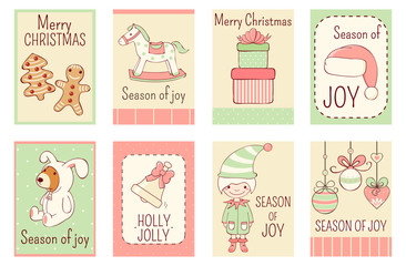 Collection of Christmas banners in retro style