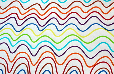 background drawn by a marker curves of stripes of different colors