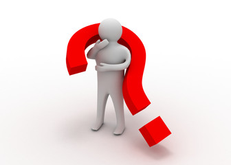 3d man with question