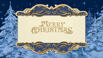 Elegant victorian christmas card illustration