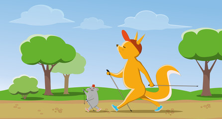 Obraz na płótnie Canvas squirrel and mouse