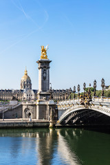 Obraz premium Pont Alexandre III Bridge with Hotel des Invalides. Paris, France