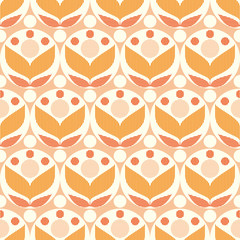 Retro flower background. Seamless pattern. Vector. レトロな花のパターン