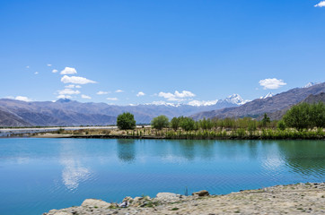 Mountain landscape lake