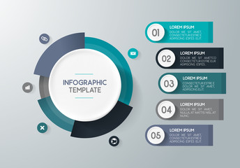Infographic template for business presentation. With option, step, icons.