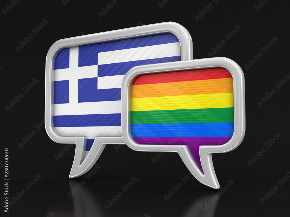 Poster speech bubbles with flags. image with clipping path