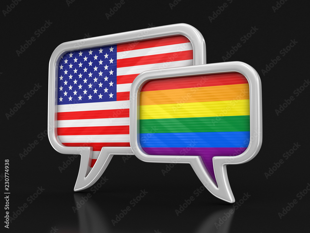 Poster speech bubbles with flags. image with clipping path