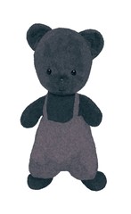 Gray standing vintage teddy bear in shorts