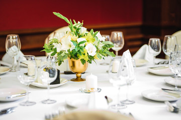 Wedding couple on a picnic in the mountain