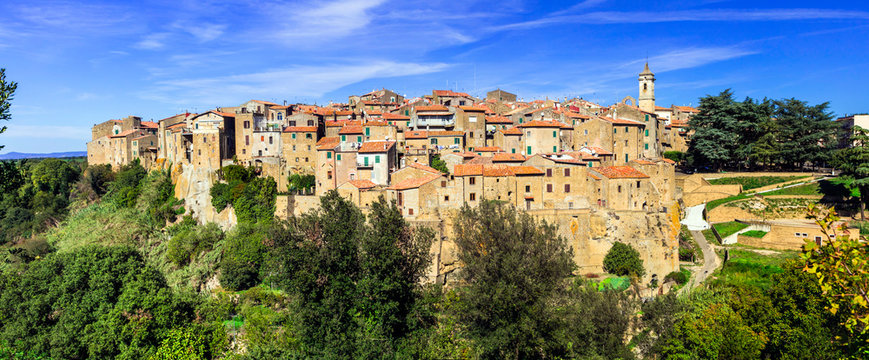 Medieval village Farnese in tuffa rocks (viterbo province). Traditional villages of Italy