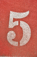 Running Track with numbers 5