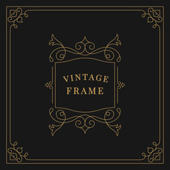 Flourishes vintage ornament frame illustration