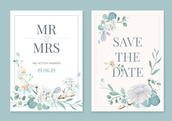 Floral themed card with green background