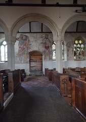 Fototapeta na wymiar Medieval Paintings Breage Church Cornwall