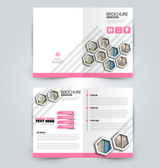 Naklejka premium Abstract flyer design background. Brochure template. Can be used for magazine cover, business mockup, education, presentation, report. Pink color. Vector illustration.