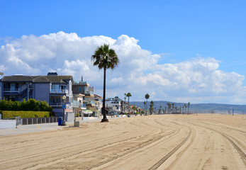 Californian beach and promenade, Newport Beach, Orange Country, USA