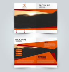 Abstract flyer design background. Brochure template. Can be used for magazine cover, business mockup, education, presentation, report. Orange color. Vector illustration.