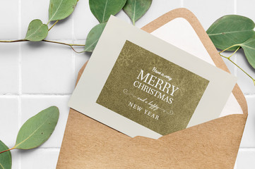 Christmas holiday greeting design mockup