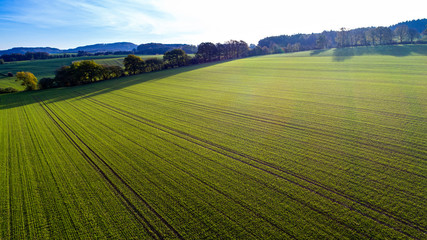 Luftaufnahmen Landschaft am Morgen