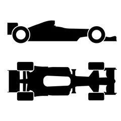 Fototapete Rund F1 Vector formula race car icon, logo on white background  © Рудой Максим