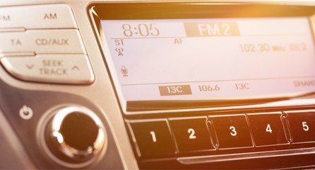 Closeup of Modern Car Audio System