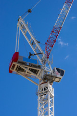 Naklejka premium Dettail of a crane with blue sky