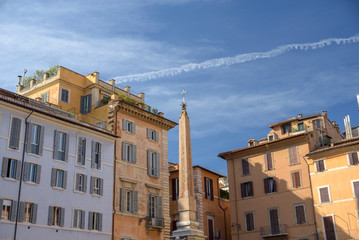 Fototapeta na wymiar Rotonda Square in Rome in front of the famous pantheon