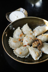 Homemade mushroom potato dumplings