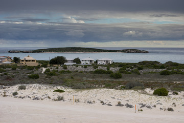 Fototapeta na wymiar Landscape of dunes at a desertic place close to the beach Australia