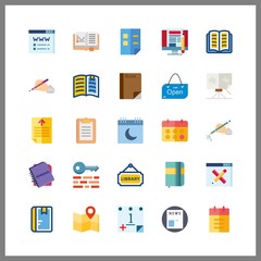 page icon. library and notebook vector icons in page set. Use this illustration for page works.