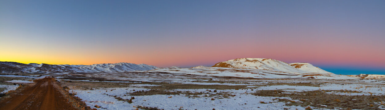 Amazing colorful panorama landscape showing a landscape in Ifrane province