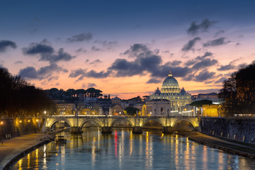 Fototapeta na wymiar Rome at sunset, Italy