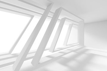 Abstract Interior Background. White Room with Window