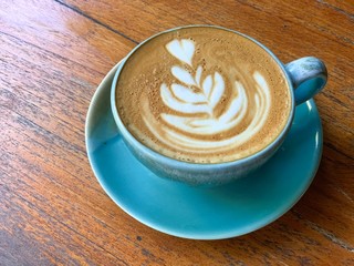 Cappuccino in a Blue Cup
