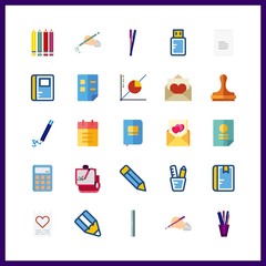 pen icon. line graph and write vector icons in pen set. Use this illustration for pen works.