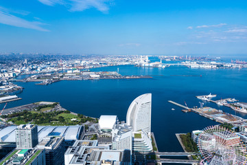 (神奈川県ｰ都市風景)高層展望台から見る横浜の風景１