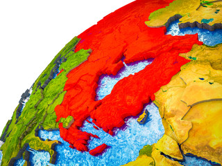 BSEC countries on 3D Earth model with visible country borders.