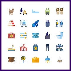 25 floor icon. Vector illustration floor set. wc and blue jeans icons for floor works