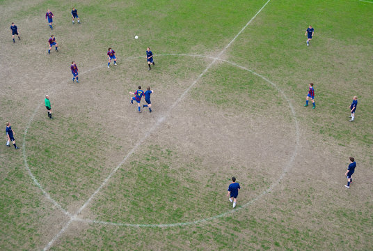 Aerial image of soccer game