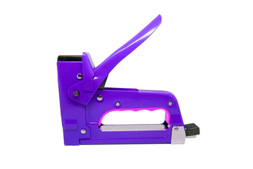 Large tacker or metal stapler for repair work isolated on white background with clipping path.