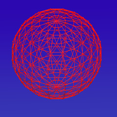 Red illuminated globe space structure 3D illustration 1. on purple background. Global connection concept. Collection.